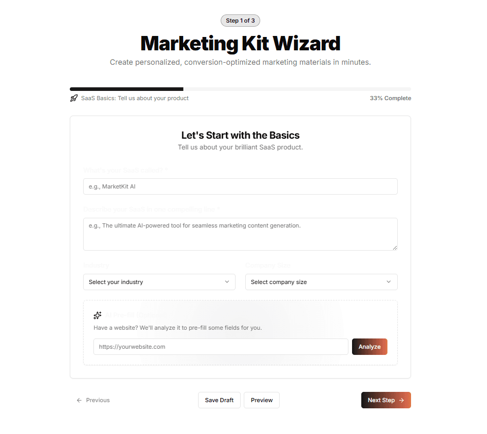 kit creation wizard